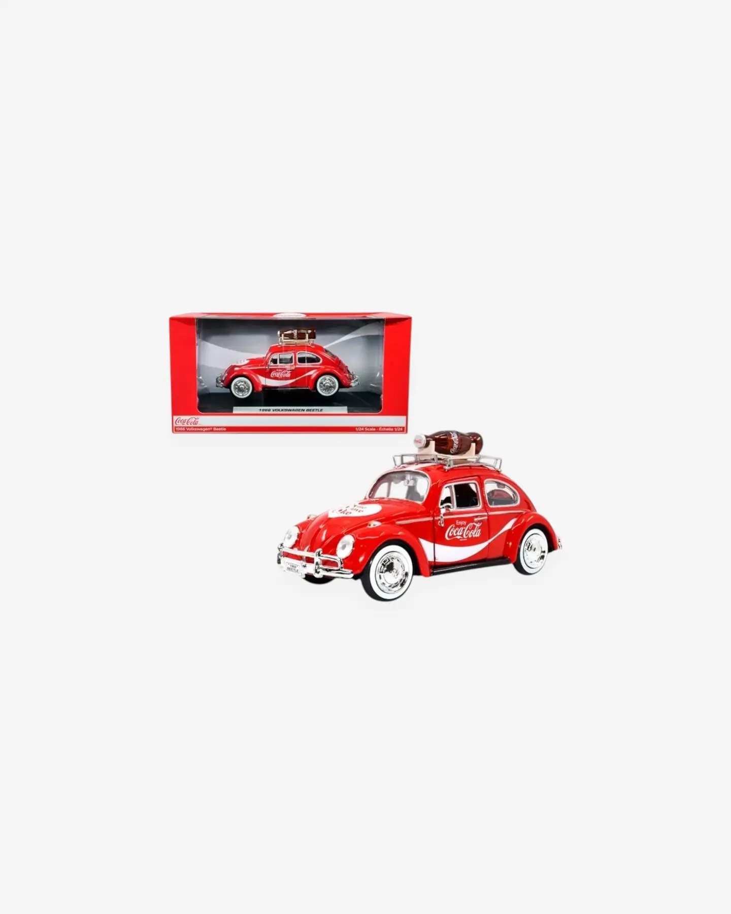 Машинка литая коллекционная Die-сast модель по лицензии Coca-Cola 1966 Volkswagen Beetle (Top Rack), — 4