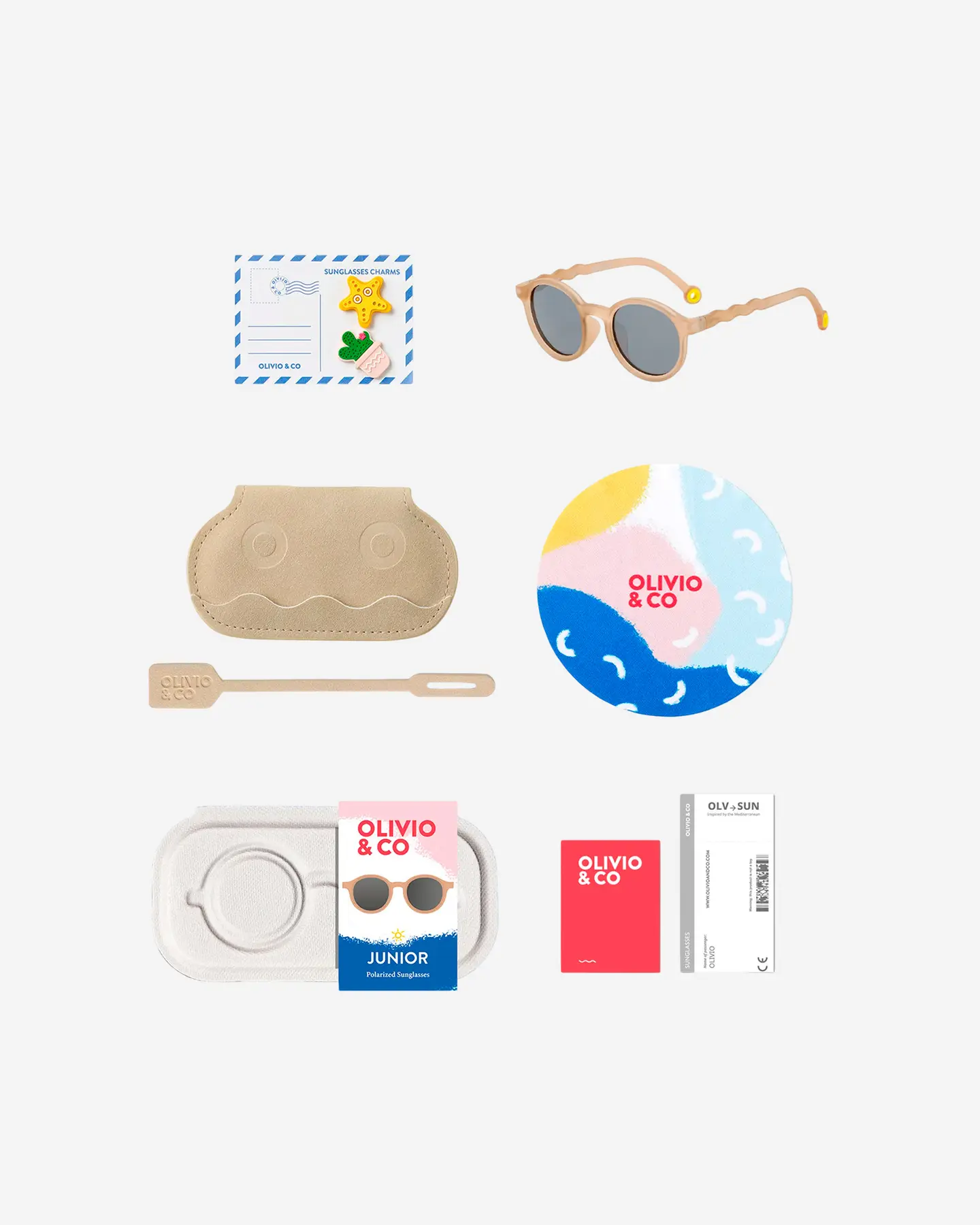 Очки JUNIOR Oval Sunglasses-Classic Olivio-Sand beige — 4
