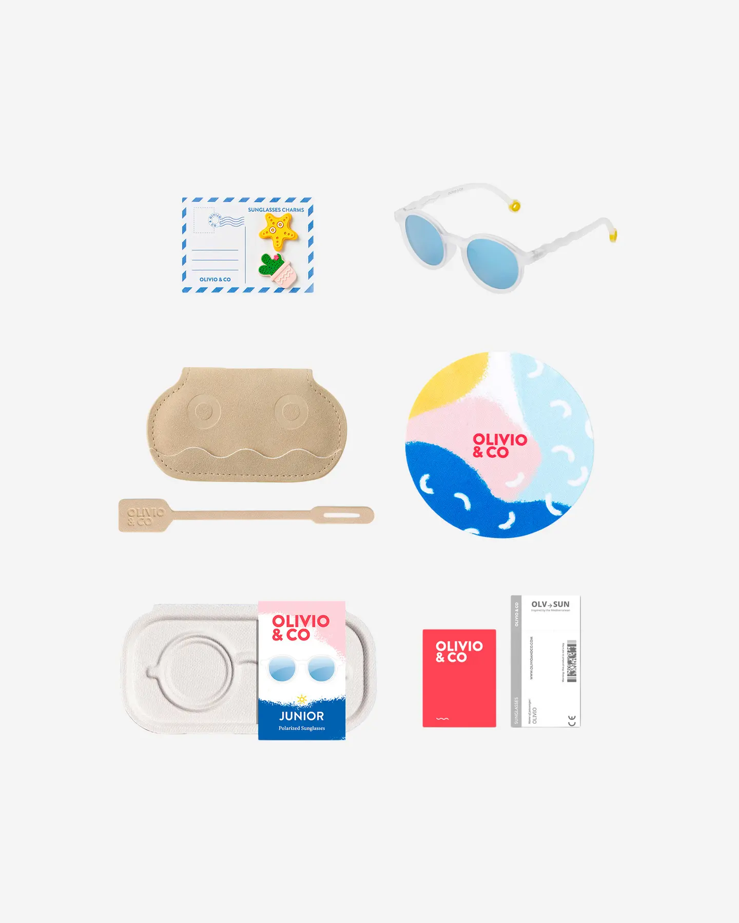 Очки JUNIOR Oval Sunglasses-Classic Olivio-Jellyfish White — 4
