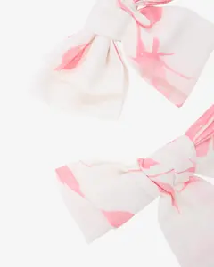 Mimi заколки - бантики с розовыми цветами — 2